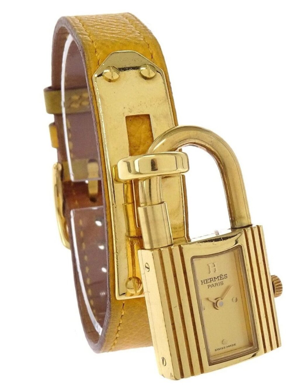 Hermes Kelly Watch Quartz Watch Yellow Courchevel ◯Y 197151